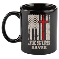 Jesus Saves S Christian Faith Cross Graphic 11oz C Handle Ceramic Mug