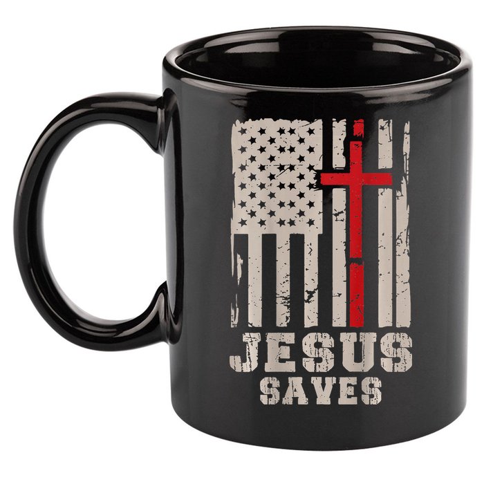 Jesus Saves S Christian Faith Cross Graphic 11oz C Handle Ceramic Mug
