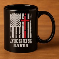 Jesus Saves S Christian Faith Cross Graphic 11oz C Handle Ceramic Mug