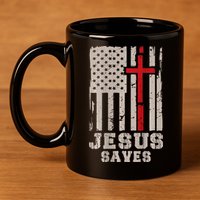 Jesus Saves S Christian Faith Cross Graphic 11oz C Handle Ceramic Mug