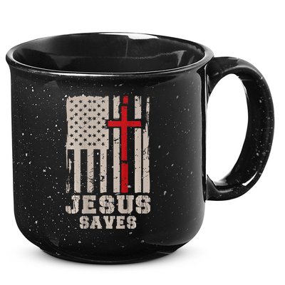 Jesus Saves S Christian Faith Cross Graphic 15oz Campfire Ceramic Mug