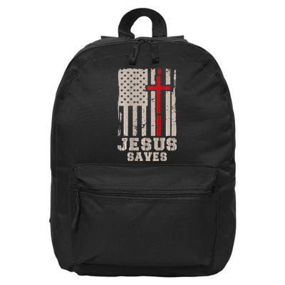 Jesus Saves S Christian Faith Cross Graphic 16 in Basic Backpack