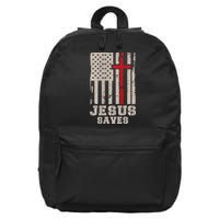 Jesus Saves S Christian Faith Cross Graphic 16 in Basic Backpack