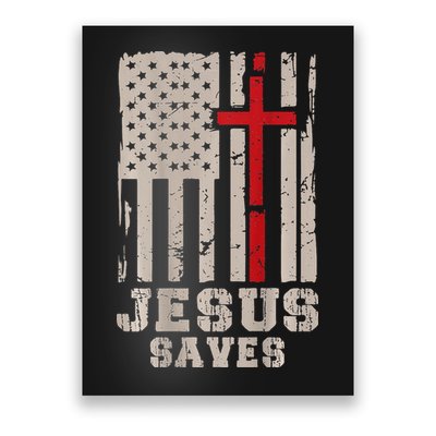 Jesus Saves S Christian Faith Cross Graphic Poster