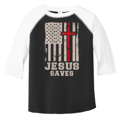 Jesus Saves S Christian Faith Cross Graphic Toddler Fine Jersey T-Shirt