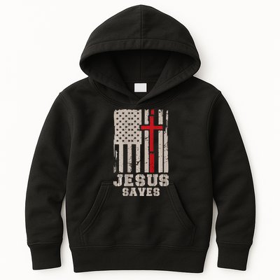Jesus Saves S Christian Faith Cross Graphic Kids Hoodie