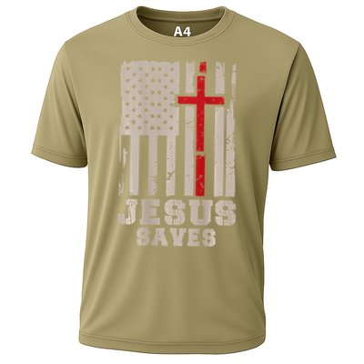 Jesus Saves S Christian Faith Cross Graphic Cooling Performance Crew T-Shirt