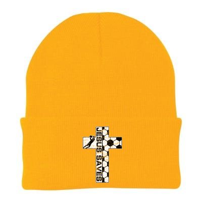 Jesus Saves Soccer Cross Goalie Keeper Christian Faith Knit Cap Winter Beanie