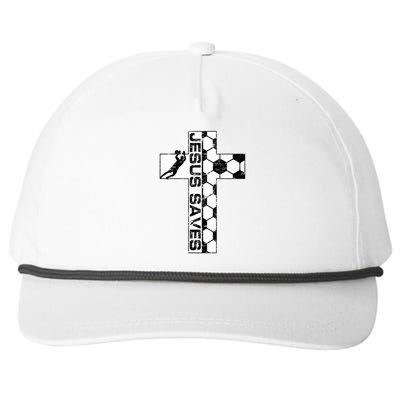 Jesus Saves Soccer Cross Goalie Keeper Christian Faith Snapback Five-Panel Rope Hat