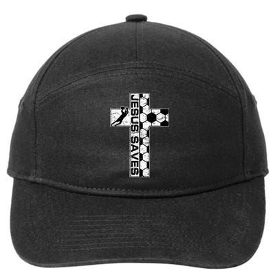 Jesus Saves Soccer Cross Goalie Keeper Christian Faith 7-Panel Snapback Hat