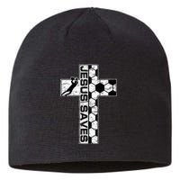 Jesus Saves Soccer Cross Goalie Keeper Christian Faith Sustainable Beanie