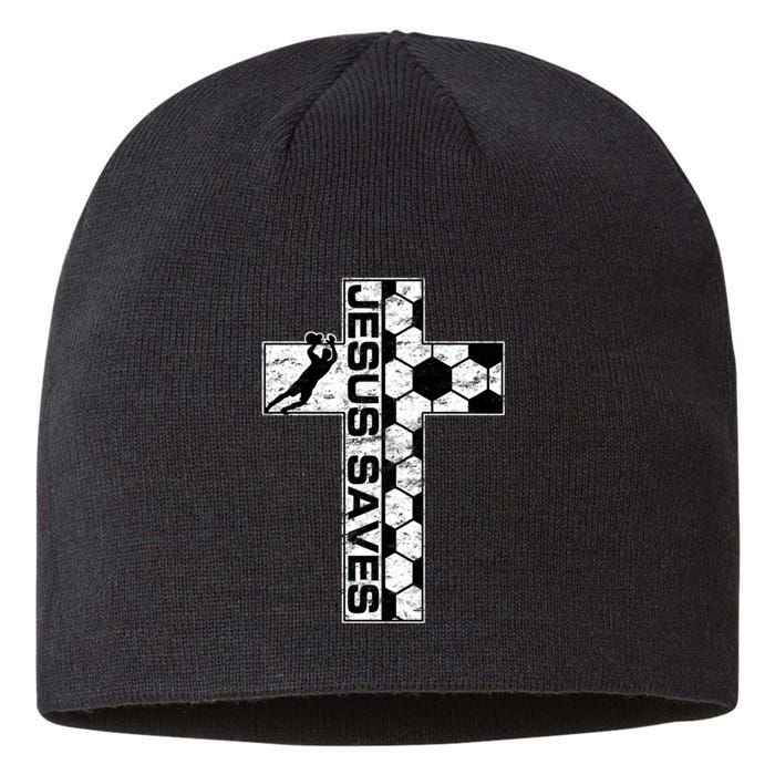 Jesus Saves Soccer Cross Goalie Keeper Christian Faith Sustainable Beanie