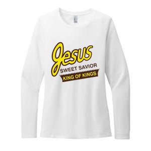 Jesus Sweet Savior King Of Kings Christian Faith Apparel Womens CVC Long Sleeve Shirt