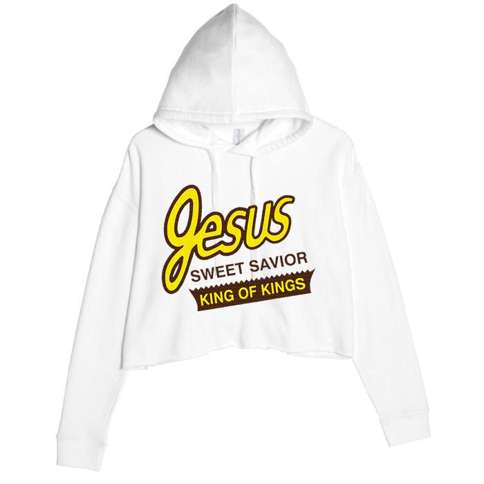 Jesus Sweet Savior King Of Kings Christian Faith Apparel Crop Fleece Hoodie