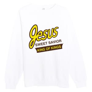 Jesus Sweet Savior King Of Kings Christian Faith Apparel Premium Crewneck Sweatshirt