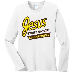 Jesus Sweet Savior King Of Kings Christian Faith Apparel Ladies Long Sleeve Shirt