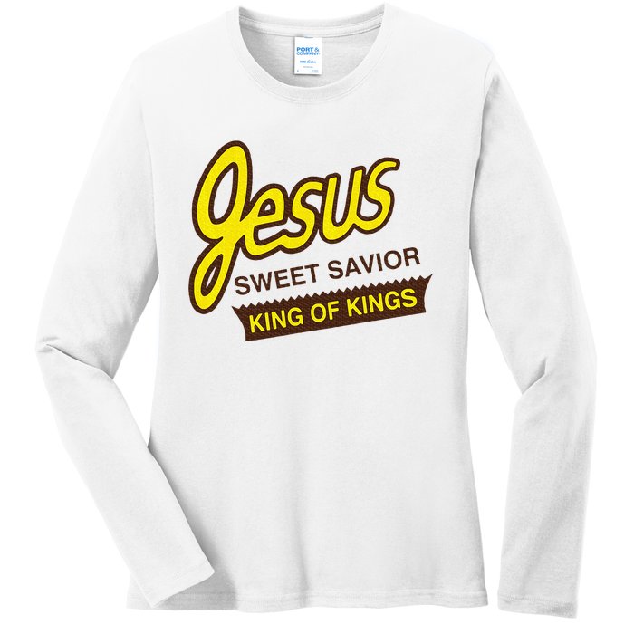 Jesus Sweet Savior King Of Kings Christian Faith Apparel Ladies Long Sleeve Shirt