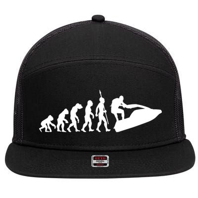 Jet Ski Skiing Water Sports Design Ocean Lake Sea Evolution Gift 7 Panel Mesh Trucker Snapback Hat