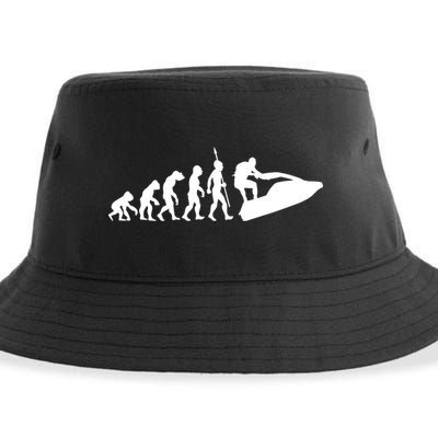 Jet Ski Skiing Water Sports Design Ocean Lake Sea Evolution Gift Sustainable Bucket Hat