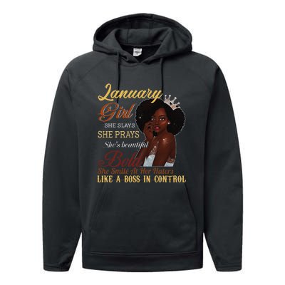 January She Slays She Prays Beautiful Birthday Performance Fleece Hoodie