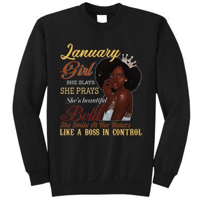 January She Slays She Prays Beautiful Birthday Sweatshirt