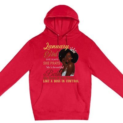 January She Slays She Prays Beautiful Birthday Premium Pullover Hoodie