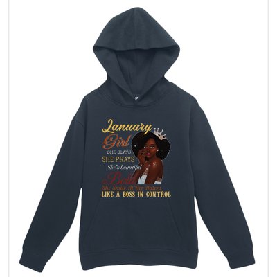 January She Slays She Prays Beautiful Birthday Urban Pullover Hoodie