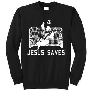 Jesus Saves Soccer Christmas Funny Football Goalie Christian Sweatshirt