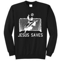 Jesus Saves Soccer Christmas Funny Football Goalie Christian Sweatshirt