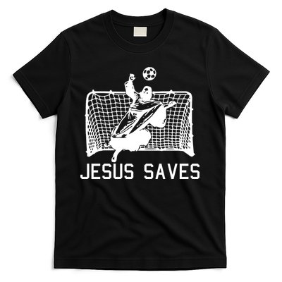 Jesus Saves Soccer Christmas Funny Football Goalie Christian T-Shirt