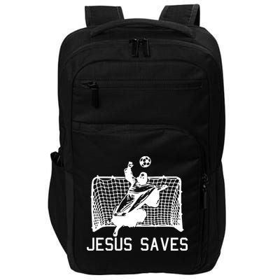 Jesus Saves Soccer Christmas Funny Football Goalie Christian Impact Tech Backpack