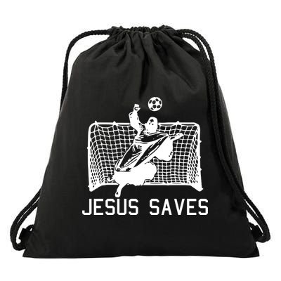 Jesus Saves Soccer Christmas Funny Football Goalie Christian Drawstring Bag