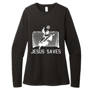 Jesus Saves Soccer Christmas Funny Football Goalie Christian Womens CVC Long Sleeve Shirt