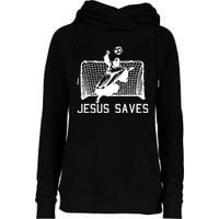 Jesus Saves Soccer Christmas Funny Football Goalie Christian Womens Funnel Neck Pullover Hood