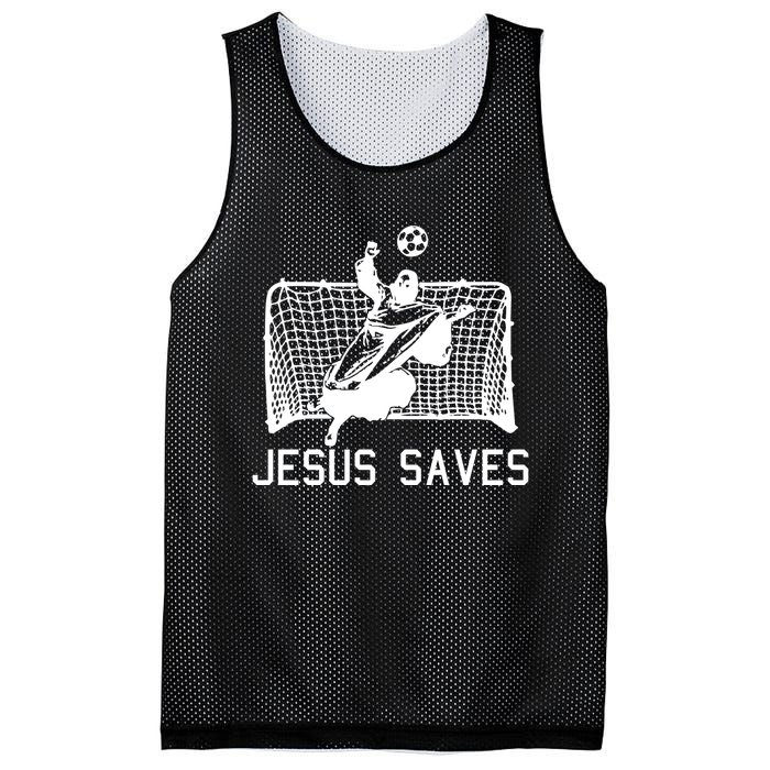 Jesus Saves Soccer Christmas Funny Football Goalie Christian Mesh Reversible Basketball Jersey Tank