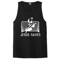 Jesus Saves Soccer Christmas Funny Football Goalie Christian PosiCharge Competitor Tank