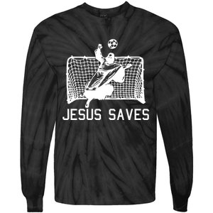 Jesus Saves Soccer Christmas Funny Football Goalie Christian Tie-Dye Long Sleeve Shirt