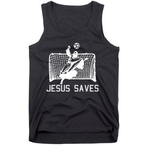 Jesus Saves Soccer Christmas Funny Football Goalie Christian Tank Top