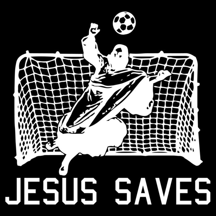 Jesus Saves Soccer Christmas Funny Football Goalie Christian Women's V-Neck T-Shirt