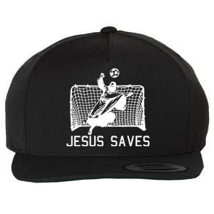 Jesus Saves Soccer Christmas Funny Football Goalie Christian Wool Snapback Cap