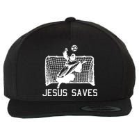 Jesus Saves Soccer Christmas Funny Football Goalie Christian Wool Snapback Cap