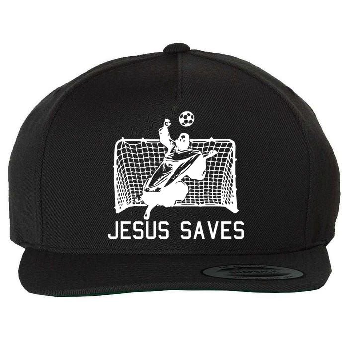 Jesus Saves Soccer Christmas Funny Football Goalie Christian Wool Snapback Cap