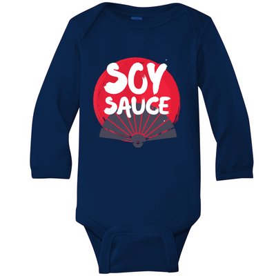 Japanese Soy Sauce Funny Gift For Sushi Lovers Baby Long Sleeve Bodysuit