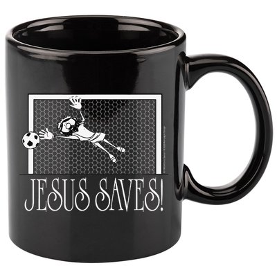 Jesus Saves Soccer 11oz C Handle Ceramic Mug