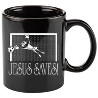Jesus Saves Soccer 11oz C Handle Ceramic Mug