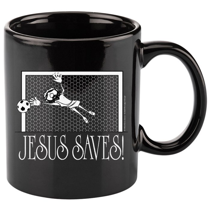 Jesus Saves Soccer 11oz C Handle Ceramic Mug