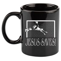 Jesus Saves Soccer 11oz C Handle Ceramic Mug