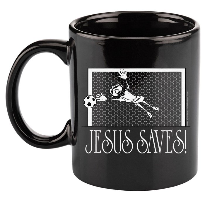 Jesus Saves Soccer 11oz C Handle Ceramic Mug