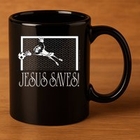 Jesus Saves Soccer 11oz C Handle Ceramic Mug