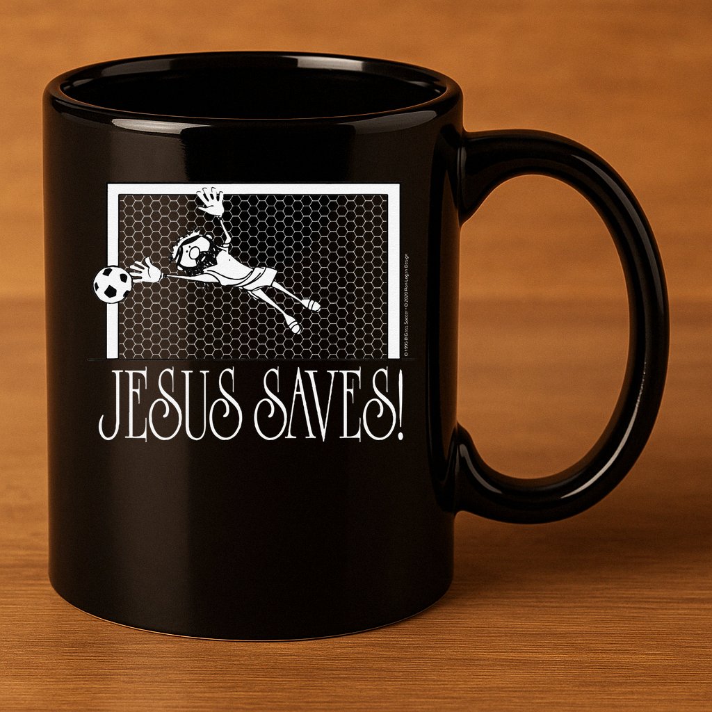 Jesus Saves Soccer 11oz C Handle Ceramic Mug